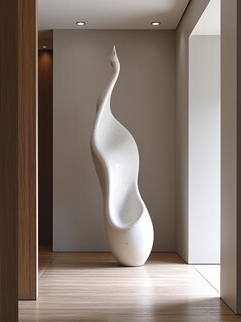 Installazione scultorea moderna in un ingresso elegante